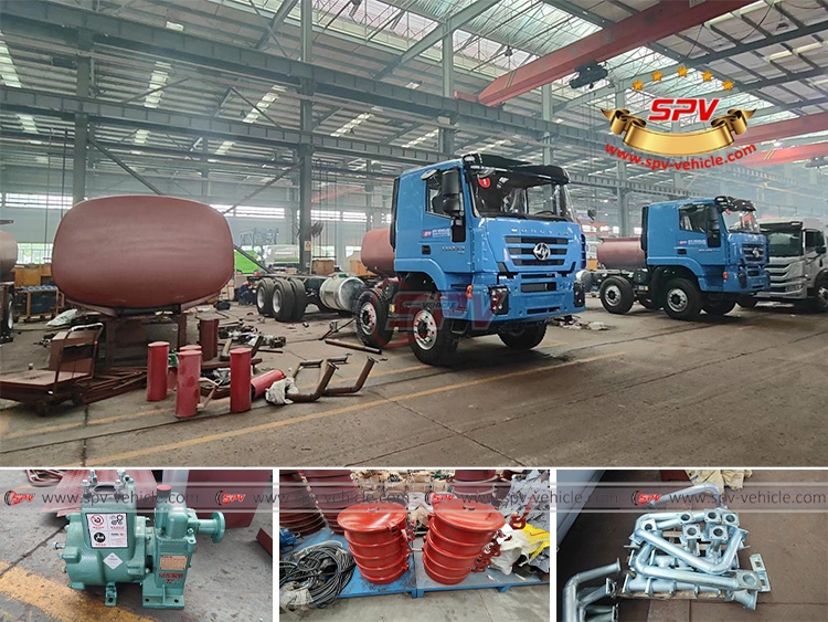 Assembly workshop and spare sparts of water tank truck
